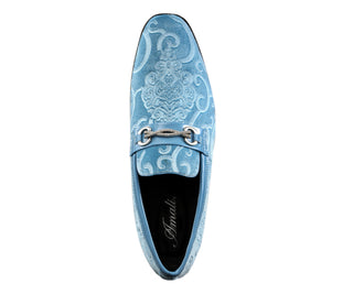 Amali Throne sky blue velvet dress shoes top