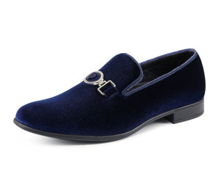 Amali Antonio navy velvet loafers main