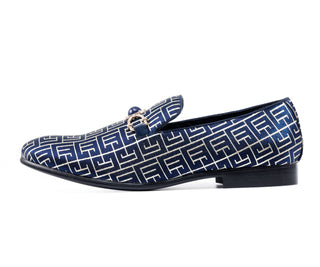 Amali Kazimar navy blue dress loafers side