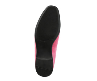 Amali Antonio pink velvet loafers sole