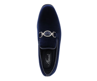 Amali Antonio navy velvet loafers top