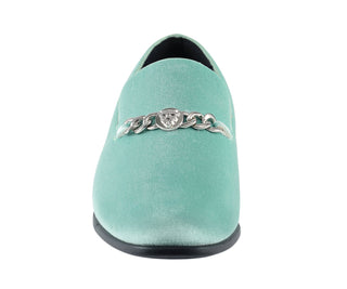 Amali Lynx mint green mens loafers front