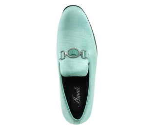 Amali Antonio mint velvet loafers top