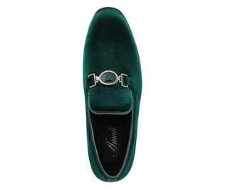 Amali Antonio green velvet loafers​ top