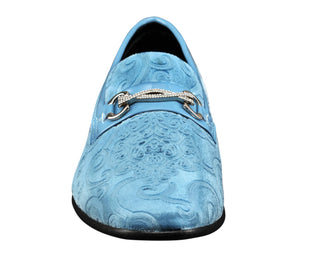 Amali Throne sky blue velvet dress shoes front