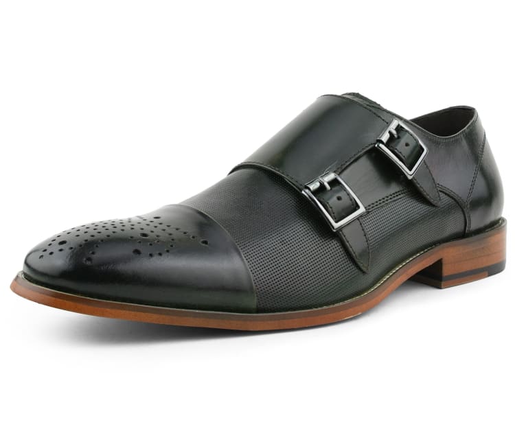 AG1101 Green Leather Shoes by Asher Green | Monk Straps – Just Men's Shoes